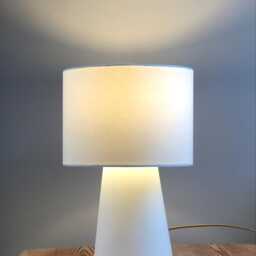 Modern Minimalist Table Lamp in White. Handmade For The Living Room Or As A Bedside Lamp. Contemporary Lighting - thumbnail 2