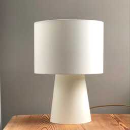Modern Minimalist Table Lamp in White. Handmade For The Living Room Or As A Bedside Lamp. Contemporary Lighting - thumbnail 4