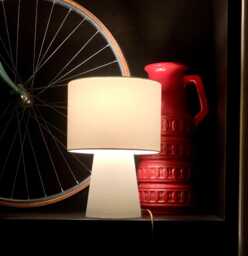 Modern Minimalist Table Lamp in White. Handmade For The Living Room Or As A Bedside Lamp. Contemporary Lighting - thumbnail 1