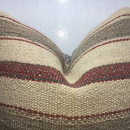 Vintage Turkish Kilim Pillow Cover, Handwoven Accent Cushion - 24x24 - thumbnail 2