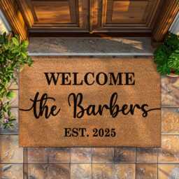 Realtor Welcome Decor - Personalized Last Name Doormat Custom Family Door Mat Housewarming Gift Closing - thumbnail 1