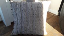 Knitted Cushion Beige 3 - thumbnail 1