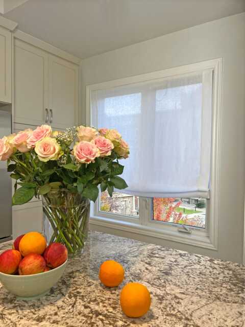 Custom European Relaxed Roman Shade - Cordoba Linen, Semi-Sheer - image 1