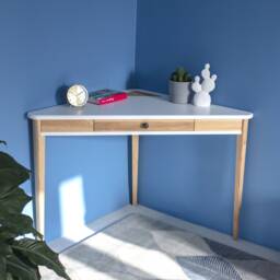 Triangle Corner Desk With Drawer Compact Home Office Desk, Various Colors - thumbnail 2