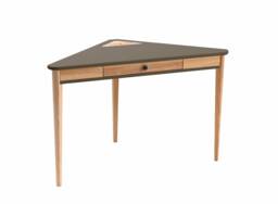Triangle Corner Desk With Drawer Compact Home Office Desk, Various Colors - thumbnail 1