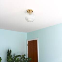 Flush Mount Ceiling Lighting Fixture, Brass Lamp, 8 - thumbnail 3