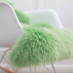 Bright Green Double Size Sheepskin Rug, Throw, Luxury Large Cosy Home Decor, Interior Styling - thumbnail 2