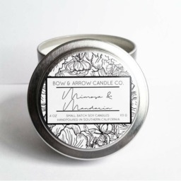 Mimosa & Mandarin Natural Soy Candle 4 Oz - Eco-Friendly Scented Spring Gift Idea Citrus - thumbnail 1