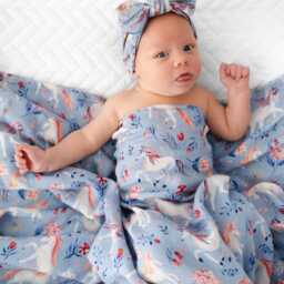 Baby Unicorns Swaddle Blanket, Girl Swaddle Bamboo Swaddle, Nursery Theme, Newborn - thumbnail 3