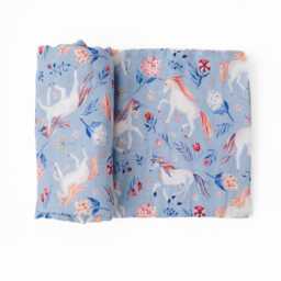 Baby Unicorns Swaddle Blanket, Girl Swaddle Bamboo Swaddle, Nursery Theme, Newborn - thumbnail 2