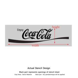 Enjoy Coca-Cola Stencil Reusable For Wall Art Craft Diy Decor Coke Case - thumbnail 2