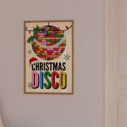 Christmas Disco Print - Fun Print, Ball, Tinsel, Funky Retro Christmas, Party Poster, Groovy 60S 70S Colourful Art - thumbnail 3