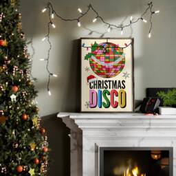 Christmas Disco Print - Fun Print, Ball, Tinsel, Funky Retro Christmas, Party Poster, Groovy 60S 70S Colourful Art - thumbnail 2