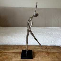 Art Deco Style Figurine Metal Sculpture Of Dancer Ballerina Modernist - thumbnail 3
