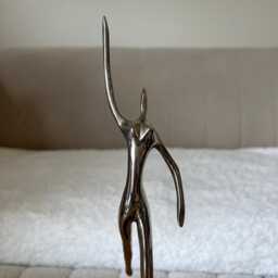 Art Deco Style Figurine Metal Sculpture Of Dancer Ballerina Modernist - thumbnail 2