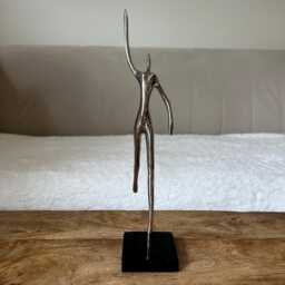 Art Deco Style Figurine Metal Sculpture Of Dancer Ballerina Modernist - thumbnail 1