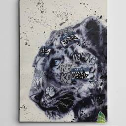 Graffiti Lion Canvas Art Wall Print Picture Banksy Style Abstract Animal Framed Home Decor -C985 - thumbnail 2