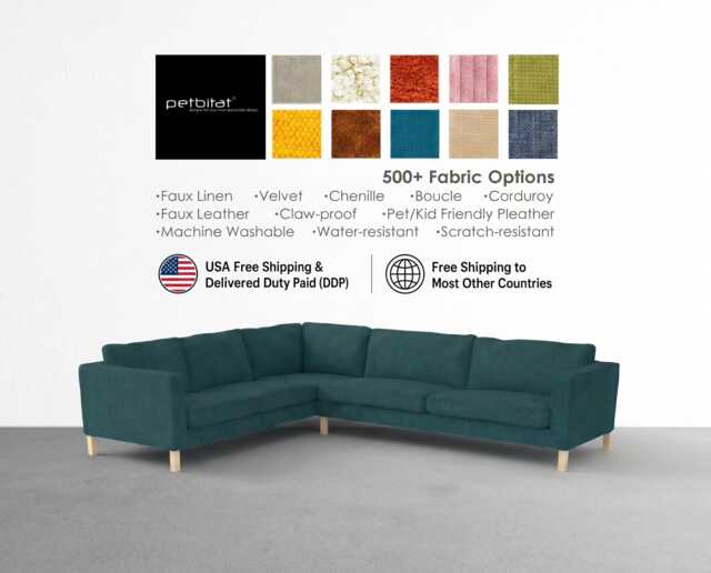 Custom Made Covers For Karlstad Sofa Cover, 2+3/3+2 Corner Replacement Slipcover - image 1