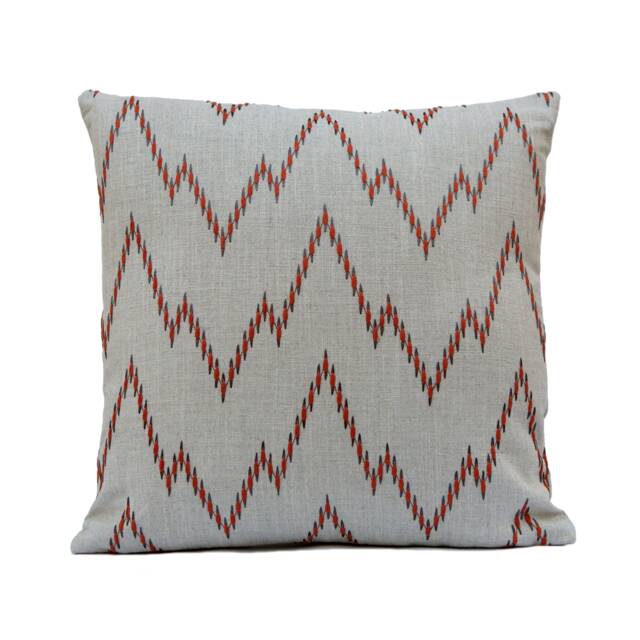 Light Grey Pillow With Embroidery, Designer Throw Cover, Decorative Cushion Pillowcase, Linen Accent - image 1