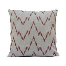Light Grey Pillow With Embroidery, Designer Throw Cover, Decorative Cushion Pillowcase, Linen Accent - thumbnail 1