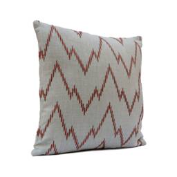 Light Grey Pillow With Embroidery, Designer Throw Cover, Decorative Cushion Pillowcase, Linen Accent - thumbnail 2