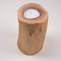 Candlestick - Tea Light Holder Candles Wood Decoration Garden Party Gift Host Mood Ambience Mountain Ash - thumbnail 4