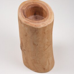 Candlestick - Tea Light Holder Candles Wood Decoration Garden Party Gift Host Mood Ambience Mountain Ash - thumbnail 3