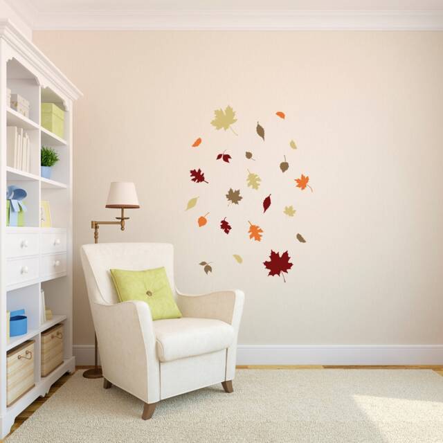 Fall Harvest Leafs Falling Thanksgiving Decoration - Wall Decal Custom Vinyl Art Stickers - image 1