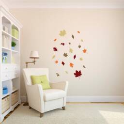 Fall Harvest Leafs Falling Thanksgiving Decoration - Wall Decal Custom Vinyl Art Stickers - thumbnail 1