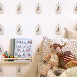 Birdcages - Latte Fabric Wall Decal Pet House Mej - thumbnail 1