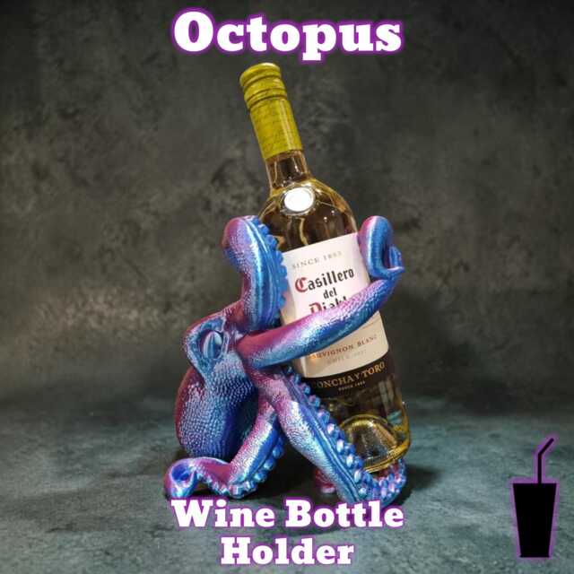 Octopus, Kraken Wine Bottle Holder - Nautical Kitchen Decor, Housewarming Gift - image 1