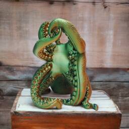 Octopus, Kraken Wine Bottle Holder - Nautical Kitchen Decor, Housewarming Gift - thumbnail 3
