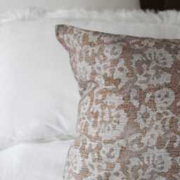 Farmhouse Floral Print Cushion Cover Brown Cotton Throw Pillow - 50x30cm - thumbnail 3