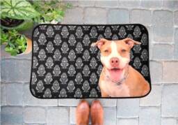 Pit Bull Dog Mat, Anti-Slip Rubber Backing - 15x21 - thumbnail 1