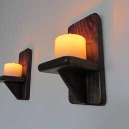 Reclaimed Wood Wall Sconces Dark Walnut Led Candle Holders, 20cm - thumbnail 3