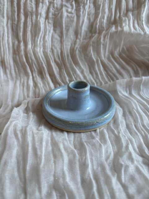 Blue Candlestick Set, Blue Candle Gift Homeware, Boho Home Decor, Sky Stick Holder - image 1