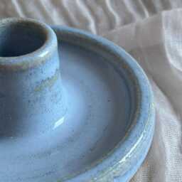 Blue Candlestick Set, Blue Candle Gift Homeware, Boho Home Decor, Sky Stick Holder - thumbnail 2