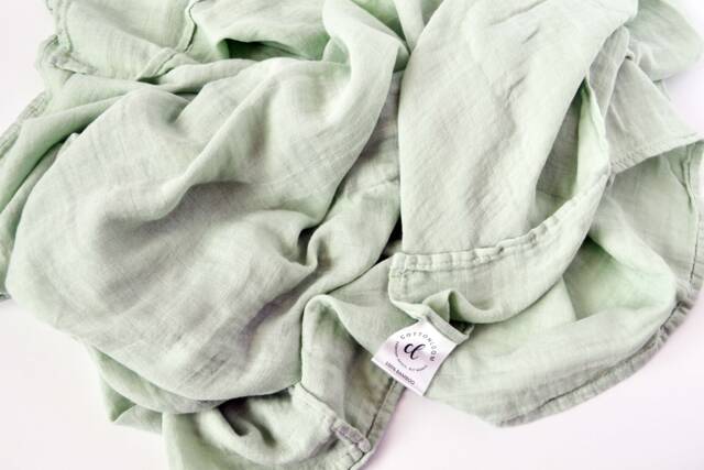 Mint Bamboo Muslin Baby Swaddle Blanket Unisex Design - image 1
