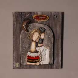 Handmade Wall Hanging Wooden Plaque - Refined Couple With Moon Various Colours - thumbnail 2