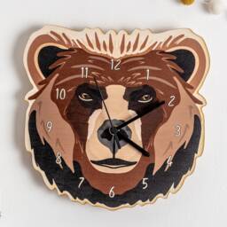 Wooden Bear Bedroom Wall Clock - Wood Animal Children's Nursery Art - thumbnail 3
