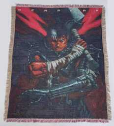 Berserk Tapestry Blanket, Woven Throw Anime Wall Hanging, Dark Fantasy Guts Manga Room Decor - thumbnail 1