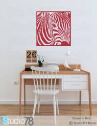 Zebra Head Vinyl Wall Decal - Safari Nursery Decor, 22x22 - thumbnail 3