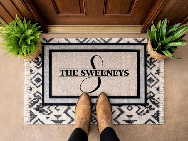 Custom Indoor/Outdoor Doormat - Monogram Mat Personalized Gift Door Housewarming - image 1