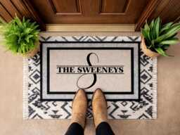 Custom Indoor/Outdoor Doormat - Monogram Mat Personalized Gift Door Housewarming - thumbnail 1