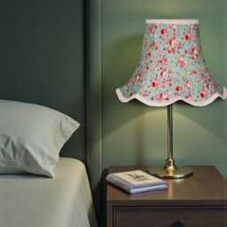 Traditional Green Floral Lampshade With Cream Braid Handmade For Ceiling Lights, Table & Floor Standard Lamp Shades, Wall Lights - thumbnail 2