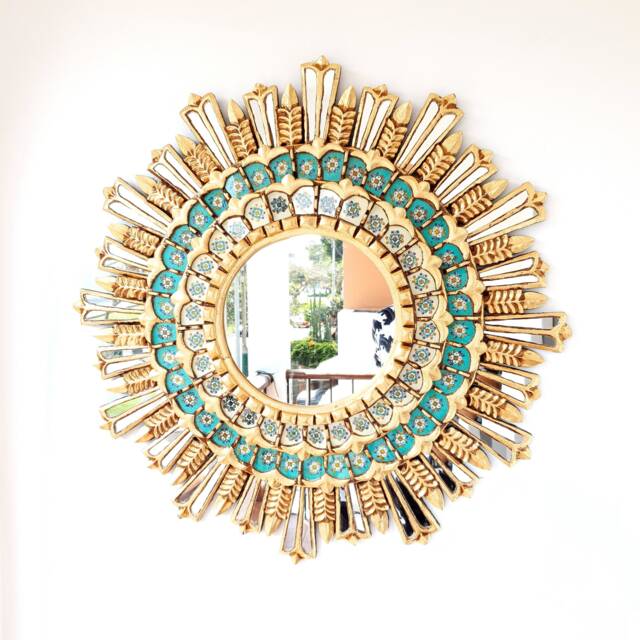 "Peruvian Mirrors ""Realeza 78 cm Turquoise" - image 1
