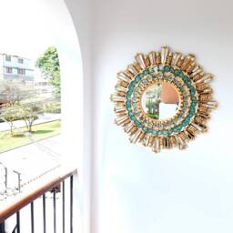 "Peruvian Mirrors ""Realeza 78 cm Turquoise" - thumbnail 3