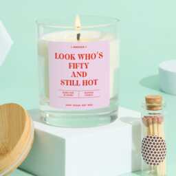 Funny 50Th Birthday Candle Gift For Her Fifty & Fabulous Fun Keepsake Sister Mum Friend Vegan Soy Wax Scented