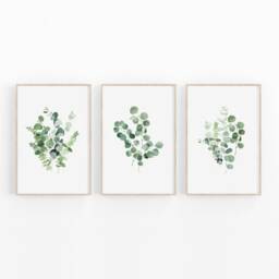 Eucalyptus Set Of 3 Prints, Botanical Wall Art, Rustic Decor, Farmhouse Plant Poster, Nature Green Home Decor - thumbnail 2