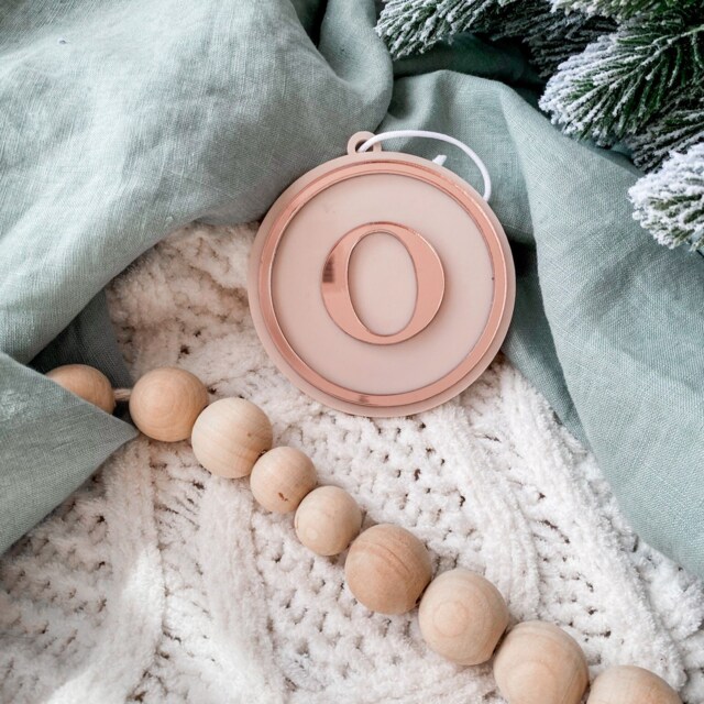 Personalised Christmas Bauble - Customised Decoration Acrylic Initial - image 1